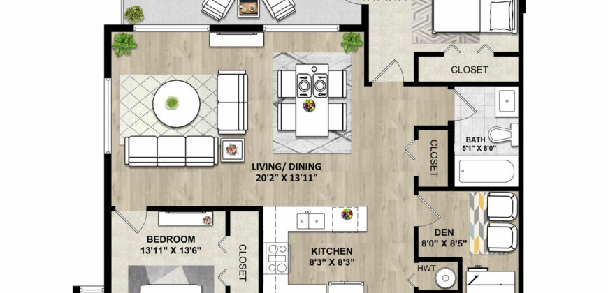 2BDRM + 2BATH + Den Apartment in Sullivan (Kenzie Unit 309)